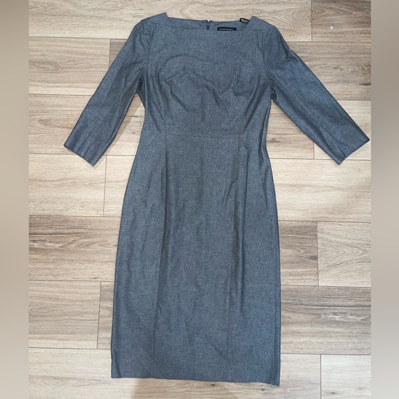 Gray Suit Pencil Midi Dress Size 8 Banana Republic - Picture 3 of 9